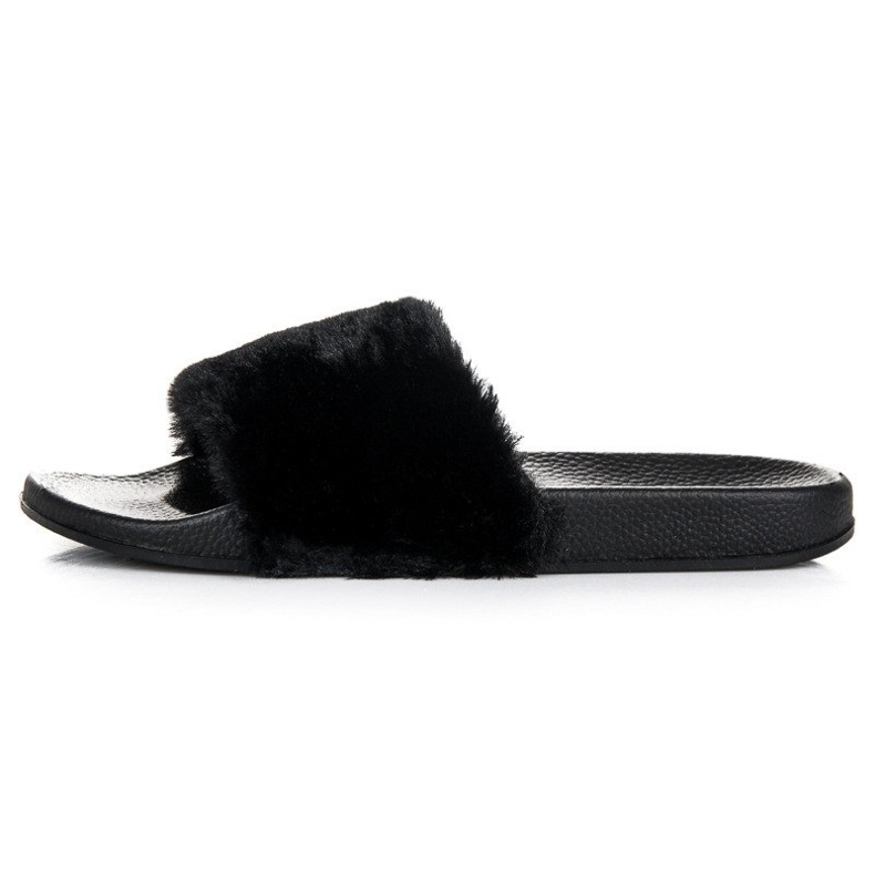 Chaussons noirs avec fourrure 2