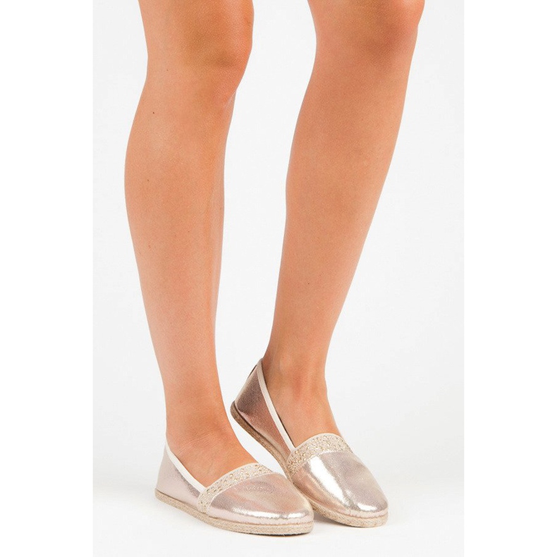 Espadrilles mckeylor dorées jaune rose 1