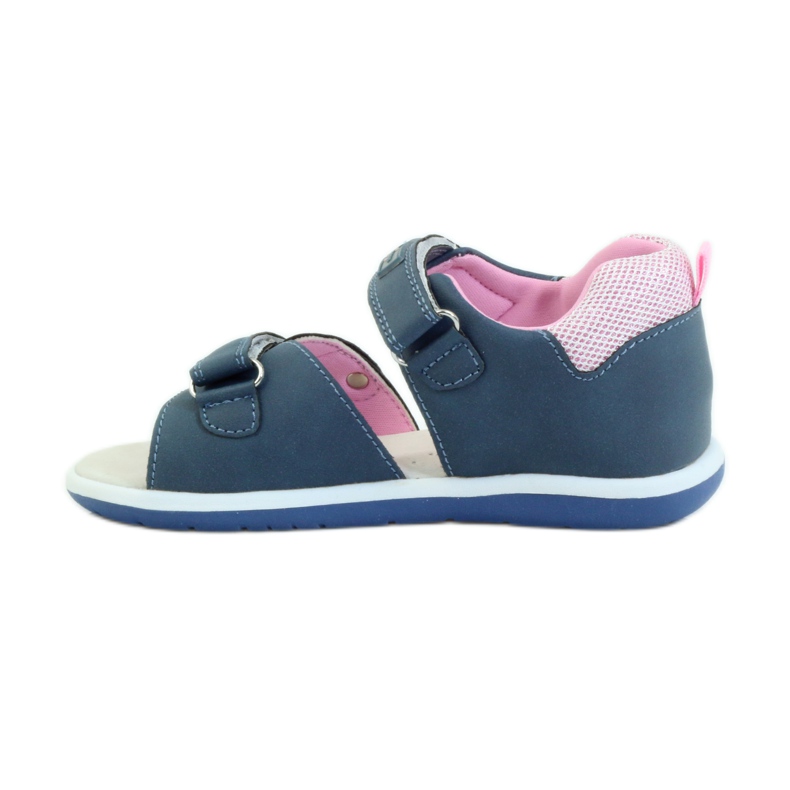 American Club Sandales pour enfants avec insert en cuir américain 87285 rose bleu marine 2