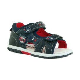 American Club Sandales pour enfants avec insert en cuir américain 87289 bleu marine 1