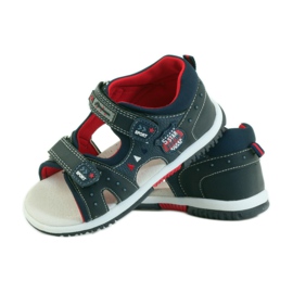 American Club Sandales pour enfants avec insert en cuir américain 87289 bleu marin 3
