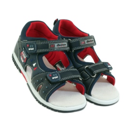 American Club Sandales pour enfants avec insert en cuir américain 87289 bleu marin 4