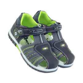 American Club Sandales pour enfants avec insert en cuir américain 87290 vert gris 4 American Club Sandales pour enfants avec insert en cuir américain 87290 vert gris 4