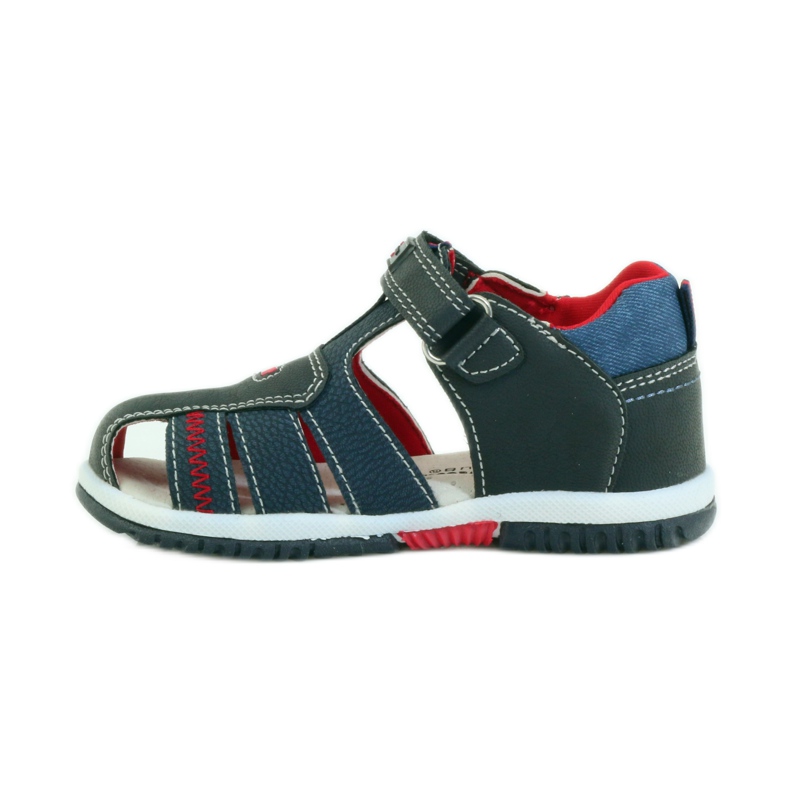 American Club Sandales pour enfants avec insert en cuir américain 87290 bleu marin rouge 2 American Club Sandales pour enfants avec insert en cuir américain 87290 bleu marin rouge 2