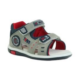 American Club Sandales avec empiècement en cuir américain 87297 bleu marine gris 1