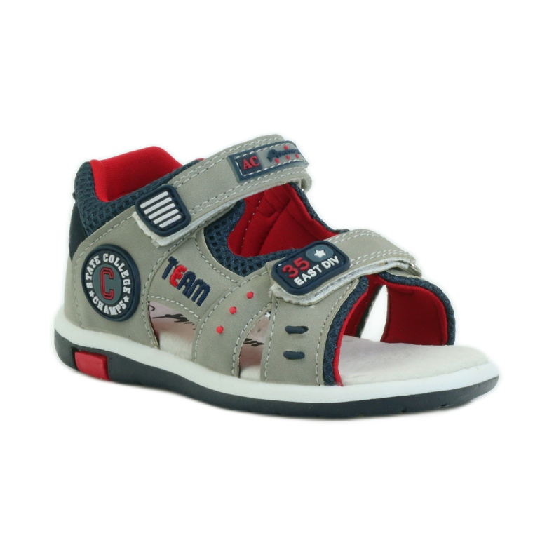 American Club Sandales avec empiècement en cuir américain 87297 bleu marine gris 1