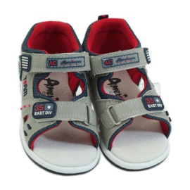 American Club Sandales avec empiècement en cuir américain 87297 bleu marin gris 4