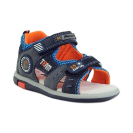 American Club Sandales avec empiècement en cuir américain 87297 bleu marin 1