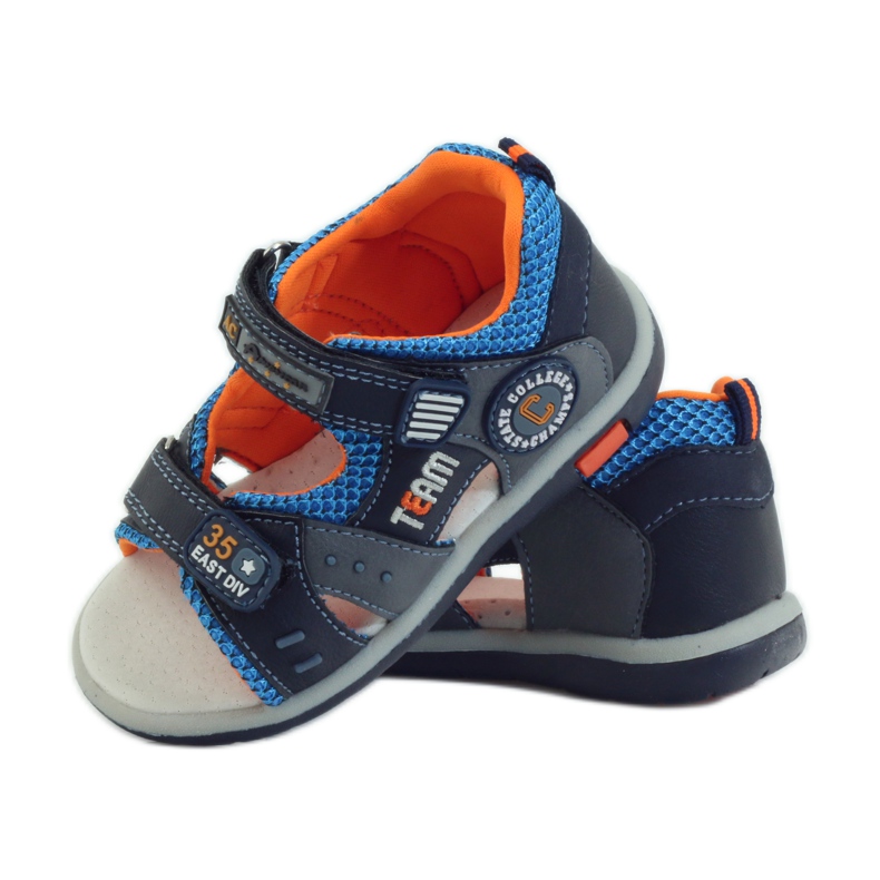 American Club Sandales avec empiècement en cuir américain 87297 bleu marine 3