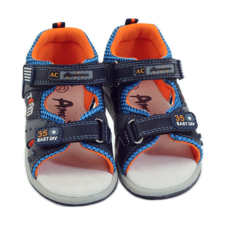 American Club Sandales avec empiècement en cuir américain 87297 bleu marine 4