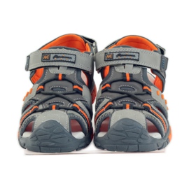 American Club Sandales pour enfants avec insert en cuir américain 93607 gris orange 4