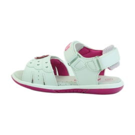 American Club Sandales pour enfants avec insert en cuir américain 93606 rose blanche 2