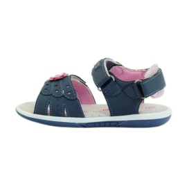American Club Sandales avec insert en cuir américain 93606 bleu marin rose 2
