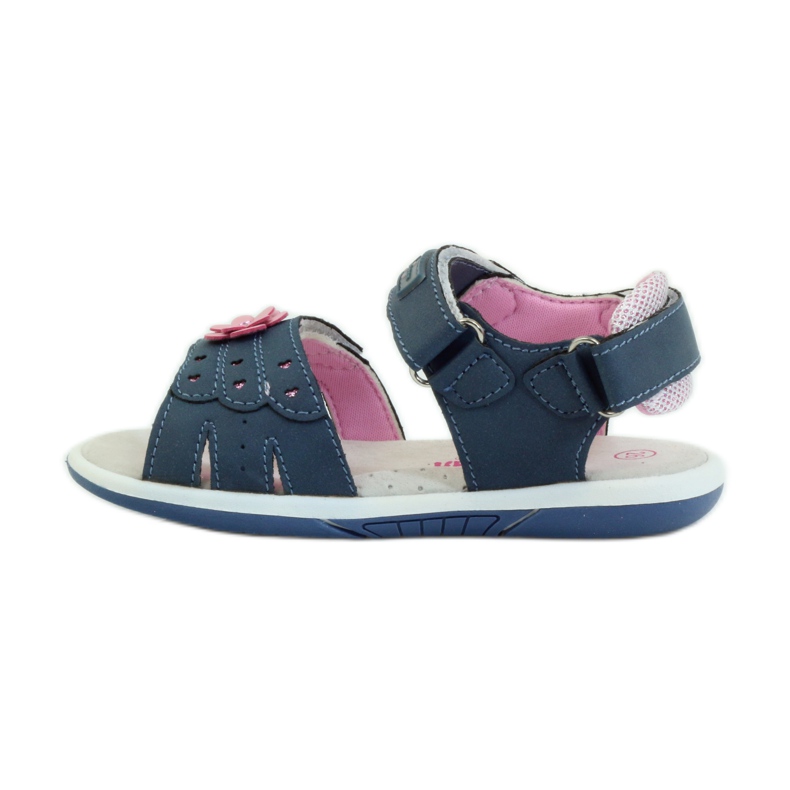 American Club Sandales avec insert en cuir américain 93606 bleu marine rose 2