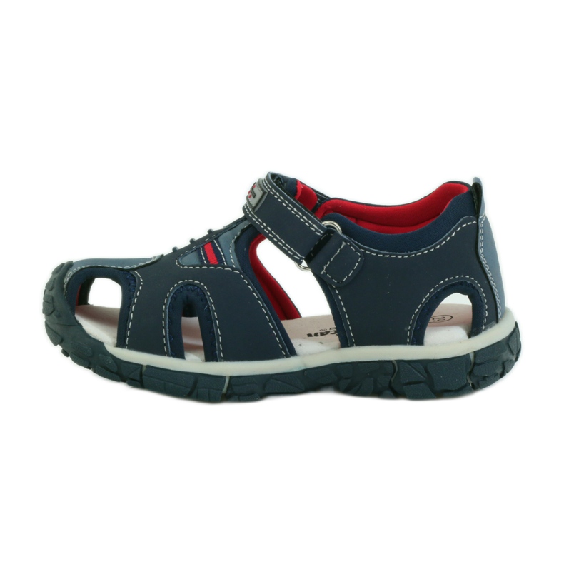 American Club Sandales avec insert en cuir américain 93594 bleu marine rouge 2