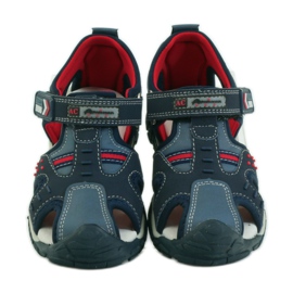 American Club Sandales avec insert en cuir américain 93594 bleu marine rouge 4