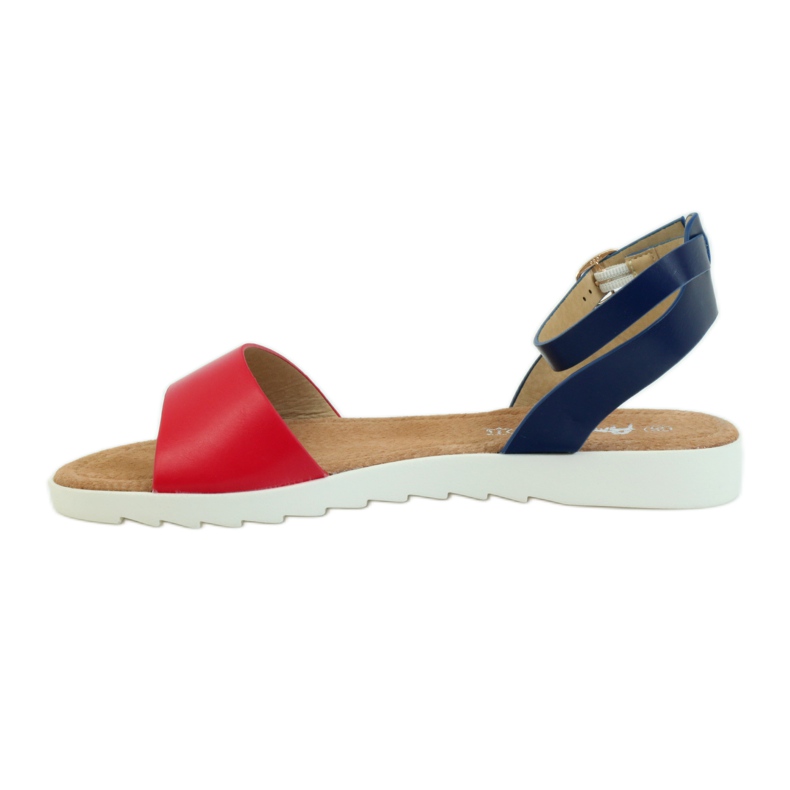 American Club Sandales à semelle intérieure en cuir American 170621 rouge bleu marine 2