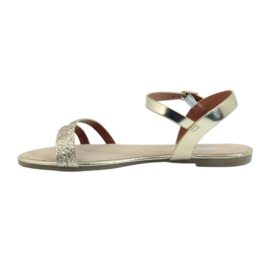 Sandales à paillettes dorées American Club 052 2
