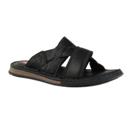 American Club Chaussons homme légers EVA fond américain noir 1