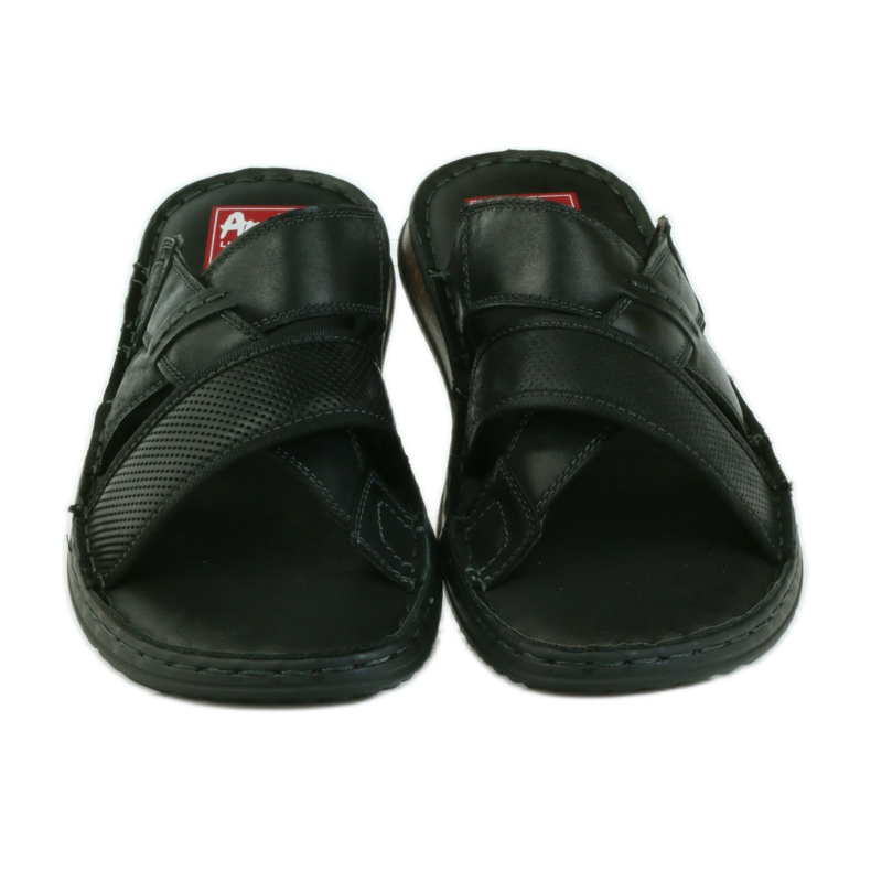 American Club Chaussons homme légers EVA fond américain noir 4