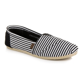 McKey Espadrilles rayées confortables le noir 2