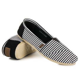 McKey Espadrilles rayées confortables le noir 4