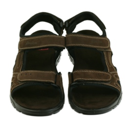 American Club Sandales de sport pour hommes en cuir américain brun 4