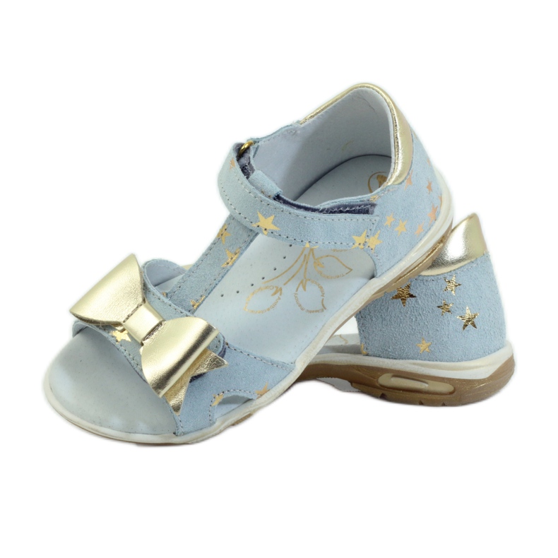 Sandales étoiles avec un noeud Ren But 3199 jaune bleu 3