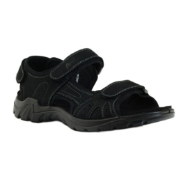 American Club Sandales de sport pour hommes en cuir américain le noir 1