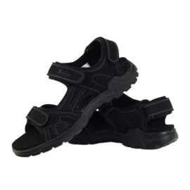 American Club Sandales de sport pour hommes en cuir américain le noir 3