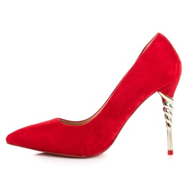 Escarpins en daim rouge 2