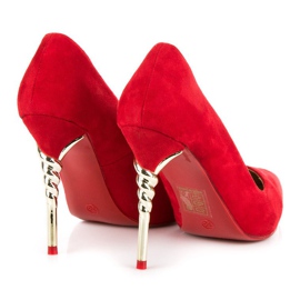 Escarpins en daim rouge 3