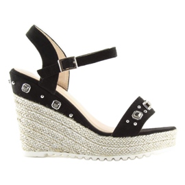 Noir Espadrilles à semelles compensées, noir TS-2730 Noir le noir 6