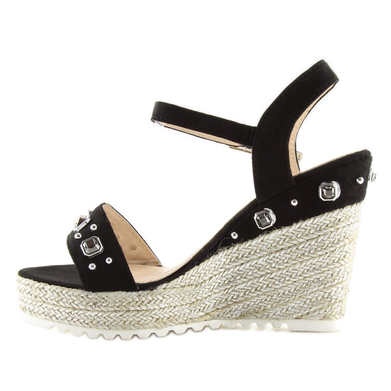 Noir Espadrilles à semelles compensées, noir TS-2730 Noir le noir 1