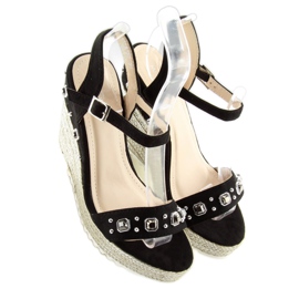 Noir Espadrilles à semelles compensées, noir TS-2730 Noir le noir 2