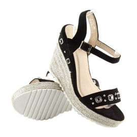 Noir Espadrilles à semelles compensées, noir TS-2730 Noir le noir 3