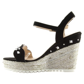 Espadrilles à semelles compensées noires T682-8 Noir le noir 3