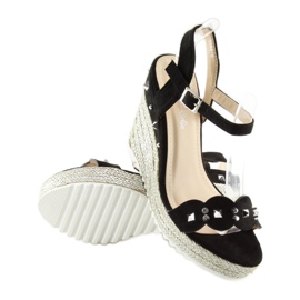 Espadrilles à semelles compensées noires T682-8 Noir le noir 4
