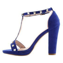 Sandales sur le poteau A03 bleu marine 2