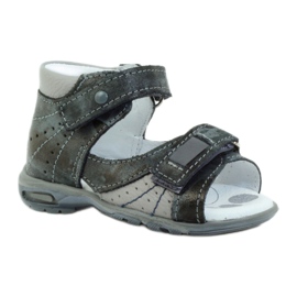Sandales garçon en cuir avec fermeture scratch et réflecteurs 1407 gris RenBut 1