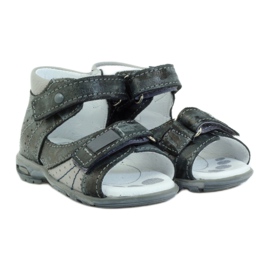 Sandales garçon en cuir avec fermeture scratch et réflecteurs 1407 gris RenBut 3