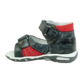 Sandales garçon en cuir avec velcro et réflecteurs RenBut 1407 gris 2
