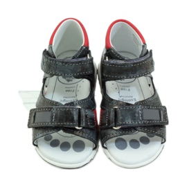 Sandales garçon en cuir avec velcro et réflecteurs RenBut 1407 gris 4