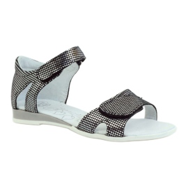 Sandales argent pois Ren But 4333 noir gris 1