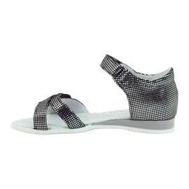 Sandales argent pois Ren But 4333 noir gris 2