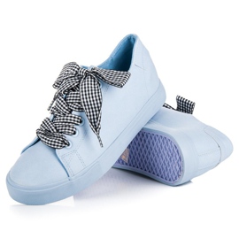 Ideal Shoes Baskets Bleues À Franges 6