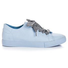 Ideal Shoes Baskets Bleues À Franges 5