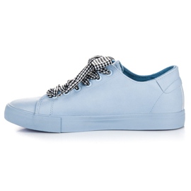 Ideal Shoes Baskets Bleues À Franges 7