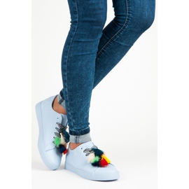 Ideal Shoes Baskets Bleues À Franges 2