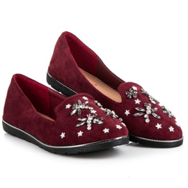 Fama Lords en daim avec des embellissements rouge 3